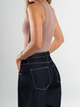 Ref: 0610445 Body stretch, manga sisa, cuello redondo, tono mocca
