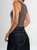 Ref: 0610477 Body stretch, manga sisa, cuello redondo, tono verde