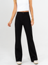Ref: 0610379 Pantalón flare stretch, tipo legging, tiro alto, con pretina y boton, tono negro