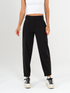 Ref: 069906 Pantalón slouchy, sin prense, tejido plano liviano, stretch, tiro alto, detalle en pretina, tono negro