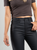Ref: 065662 Pantalón Skinny, stretch, tiro alto, efecto cuero, tono negro
