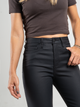 Ref: 065662 Pantalón Skinny, stretch, tiro alto, efecto cuero, tono negro