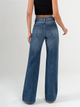 Ref: 065825 Jean mom Flare, rígido, tiro alto, tono azul oscuro