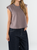 Ref: 0610396  T-shirt manga sisa, fondo entero, cuello en rib, tono taupe