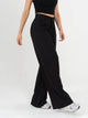 Ref: 069739 Pantalón palazzo, prenses, tono negro, tejido plano liviano, tiro alto
