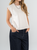 Ref: 0610398 T-shirt manga sisa, fondo entero, cuello en rib, tono ivory