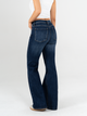 Ref: 065474 Jean flare stretch, bota ancha, tiro alto, tono azul oscuro