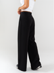 Ref: 069871 Pantalón palazzo, prenses, tono negro, tejido plano liviano, tiro alto