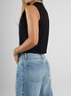 Ref: 0610419 Chaleco cuello redondo, stretch, manga sisa, tono negro