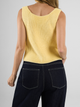 Ref: 0610450 Chaleco tejido acanalado, con broche delantero, tono amarillo