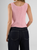 Ref: 0610449 Chaleco tejido acanalado, con broche delantero, tono rosado