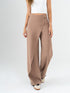 Ref: 069808 Pantalón mom flare, sobrepuesto delantero, tejido plano liviano, tiro alto, tono café