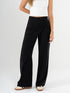 Ref: 069806 Pantalón mom flare, sobrepuesto delantero, tejido plano liviano, tiro alto, tono negro