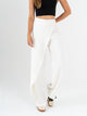 Ref: 069807 Pantalón mom flare, sobrepuesto delantero, tejido plano liviano, tiro alto, tono Ivory