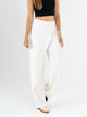 Ref: 069807 Pantalón mom flare, sobrepuesto delantero, tejido plano liviano, tiro alto, tono Ivory