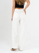 Ref: 069807 Pantalón mom flare, sobrepuesto delantero, tejido plano liviano, tiro alto, tono Ivory