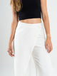 Ref: 069807 Pantalón mom flare, sobrepuesto delantero, tejido plano liviano, tiro alto, tono Ivory
