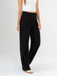 Ref: 069806 Pantalón mom flare, sobrepuesto delantero, tejido plano liviano, tiro alto, tono negro