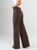Ref: 069837 Pantalón mom Flare, rígido, tiro alto, tono cafe