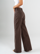 Ref: 069837 Pantalón mom Flare, rígido, tiro alto, tono cafe