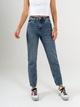 Ref: 065779 Jean Mom fit, rígido, tiro alto, tono azul oscuro
