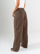 Ref: 069738 Pantalón wide leg, rígido, tiro alto, diseño cinco bolsillos, tono moca