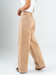 Ref: 069839 Pantalón wide leg, rígido, tiro alto, diseño cinco bolsillos, tono caqui