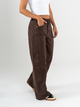 Ref: 069737 Pantalón wide leg, rígido,  tiro alto, diseño cinco bolsillos, tono cafe