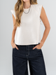 Ref: 0610398 T-shirt manga sisa, fondo entero, cuello en rib, tono ivory