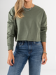 Ref: 0610431 Buzo oversize, manga larga, con cortes, cuello redondo en rib, tono verde