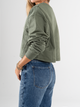 Ref: 0610431 Buzo oversize, manga larga, con cortes, cuello redondo en rib, tono verde