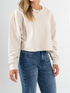 Ref: 0610432 Buzo oversize, manga larga, con cortes, cuello redondo en rib, tono caqui