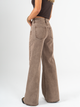 Ref: 065846 Jean palazzo, stretch, con cortes, tiro alto, tono cafe