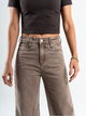 Ref: 065846 Jean palazzo, stretch, con cortes, tiro alto, tono cafe