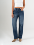 Ref: 065750 Jean straight leg, rígido, tiro medio, tono azul oscuro