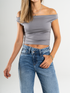 Ref: 0610462 Top cuello bandeja, stretch, fondo entero, tono gris