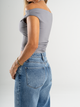Ref: 0610462 Top cuello bandeja, stretch, fondo entero, tono gris