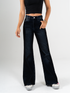 Ref: 065644 Jean mom flare, confort, denim velvet, acabado terciopelo, tiro alto, tono azul