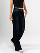 Ref: 065644 Jean mom flare, confort, denim velvet, acabado terciopelo, tiro alto, tono azul