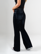 Ref: 065644 Jean mom flare, confort, denim velvet, acabado terciopelo, tiro alto, tono azul